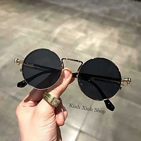 Kính râm thời trang chống nắng dáng mắt tròn thầy bói + Tặng hộp đựng, khăn lau