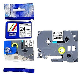 Mua  Set 5 cuộn  Nhãn in TZ2-251 tiêu chuẩn - Chữ đen trên nền trắng 24mm ( Hàng nhập khẩu)