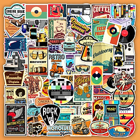 Set 50 Hình Sticker Chủ Đề Vintage