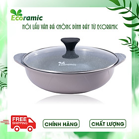 Mua Nồi Lẩu Chống Dính Ecoramic Vân Đá Từ Chính Hãng Cao Cấp  Nồi lẩu siêu bền size 28cm  Dùng cho mọi loại bếp  Bảo hành chính hãng 2 tháng