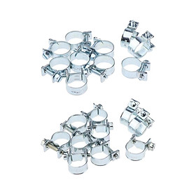 20 Pieces 20x Stainless Fuel Hose Clamps Adjustable Hose Clip For Silver