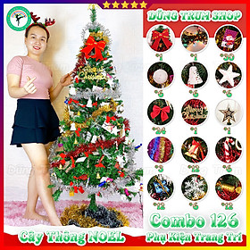 Mua Cây Thông NOEL 126 Phụ Kiện 280 Cành 1m5 Trang Trí Giáng Sinh Cực Đẹp