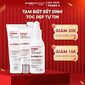 Bộ gội xả dưỡng mini hỗ trợ mọc tóc nuôi dưỡng da đầu khỏe mạnh Dr.FORHAIR Folligen Plus x Scalp Pack x Tonic