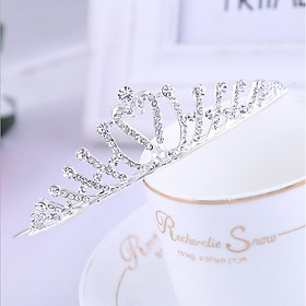 Vương miện công chúa đính đá lấp lánh cho bé gái phối đầm dự tiệc siêu lung linh – P137