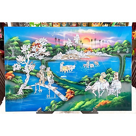 Mua Tranh sơn mài khảm xà cừ cao cấp size 40x60 treo tường  trang trí nhà cửa  văn phòng  quà tặng tân gia  tặng dịp Lễ  Tết