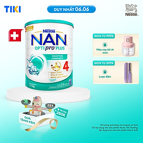 Sữa bột Nestlé NAN OPTIPRO PLUS 4 1500g/lon với 5HMO giúp tiêu hóa tốt + Tăng cường đề kháng (2 - 6 tuổi) - Tặng Đồ chơi toán học cân bằng