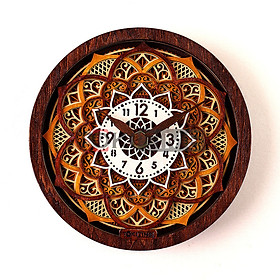 Mua Đồng hồ gỗ 3D nghệ thuật – Đồng hồ để bàn trang trí – Máy kim trôi không ồn – Quà tặng độc đáo