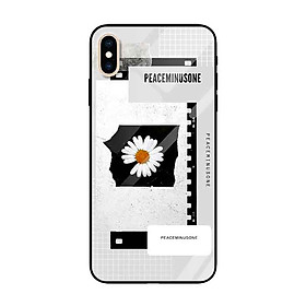 Ốp lưng kính cường lực cho iPhone X /Xs Nền Hoa Cúc Nền Giấy (5) - Hàng Chính Hãng