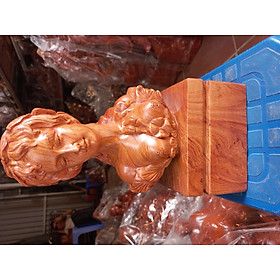 Mua Tượng nghệ thuật trang trí  chân dung thiếu nữ bằng gỗ hương kt 30×15×12cm