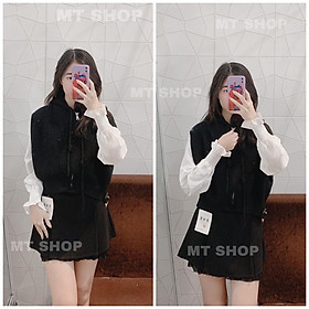 Áo gile có mũ mẫu mới hot hit độc và lạ kèm khóa kéo cực thời thượng Thời trang Nữ MTShop Vinh
