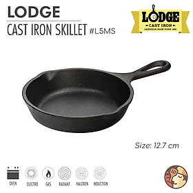 Chảo gang Lodge size nhỏ đường kính 12.7 cm, chống dính tự nhiên