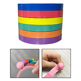 6Pcs 6 Rolls of Sticky Ball Tape Decompression Toys Colorful Anti Stress Funny Crafts DIY Educational Toy for Adults Kids Children Home