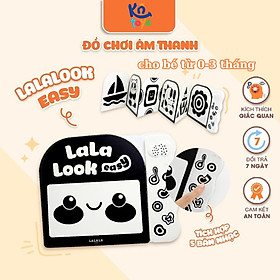 Đồ Chơi Âm Thanh (không đèn) Kèm Thẻ Ziczac Lalalook Easy Đen Trắng Kích Thích Thị Giác và Thính Giác Cho Bé Sơ Sinh 0-3 Tháng - Lalala Baby