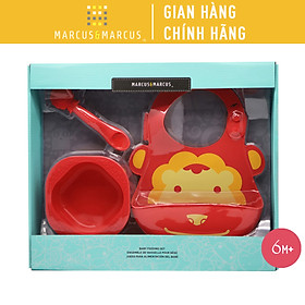 Bộ đồ dùng ăn dặm silicon Baby Marcus & Marcus, cho bé từ 6 tháng