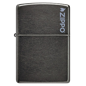 Bật Lửa Zippo Grey Classic Logo Xám Cổ Điển Chính Hãng USA – Zippo Regular Standard Logo Chống Gió Cao Cấp