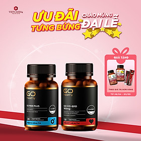 Bộ Sản Phẩm Giúp Tăng Cường Sinh Lực - Sinh Lý Nam, Làm Chậm Quá Trình Mãn Dục Nam: Go Man Plus 30 Viên, Bổ Tim Go Co Q10 160mg 30 Viên