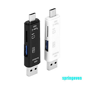 Đầu Đọc Thẻ Nhớ OTG USB 3.0 Type C Micro USB SD TF 5 Trong 1