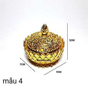 Mua (MUA NHIỀU GIẢM GIÁ)LƯ XÔNG TRẦM HỢP KIM MINI SEN CHẠM NHỎ tặng 3 nụ trầm CAO 5CM