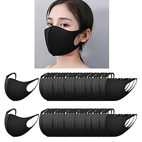 50pcs Mouth Mask Reusable Dust Proof Face Mask Black