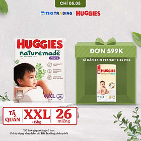 Tã/bỉm quần Huggies Naturemade M58/L44/XL38/XXL26