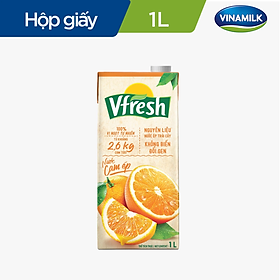 COMBO 4 HỘP NƯỚC VFRESH CAM ÉP 100% - HỘP GIẤY 1L