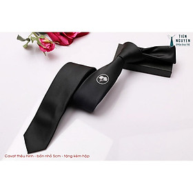 Cà Vạt Nam Bản Nhỏ Hàn Quốc 5cm - Cavat thêu hình cành hoa