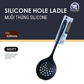 [HÀNG CHÍNH HÃNG]Muôi/Muỗng/Vá thủng múc đồ ăn silicone an toàn sức khỏe, màu sắc sặc sỡ dài 33cm GGOMi Hàn Quốc GG471
