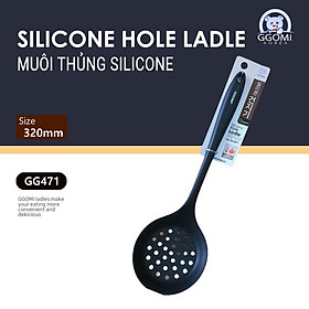 Mua  HÀNG CHÍNH HÃNG Muôi/Muỗng/Vá thủng múc đồ ăn silicone an toàn sức khỏe  màu sắc sặc sỡ dài 33cm GGOMi Hàn Quốc GG471