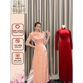 Áo dài tơ ánh kim cao cấp_Duy Chinh_ADTS0028_Tông Màu Hông