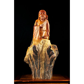 Tượng gỗ mỹ nghệ- Thần trà Lục Vũ- gỗ hương ta Gia Lai, lũi sụn