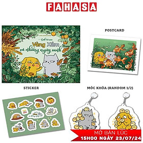Sách Tô Màu - Vàng Xám Và Những Ngày Xanh - Bản Đặc Biệt - Tặng Kèm Sticker + Postcard + Móc Khóa Ngẫu Nhiên 1 Trong 2 Mẫu