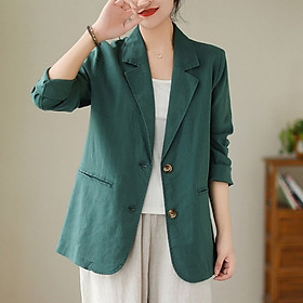 Áo Khoác Blazer Dáng Rộng Thời Trang Công Sở Cho Nữ, Chất Linen Cao Cấp,Màu Sắc Trẻ Trung