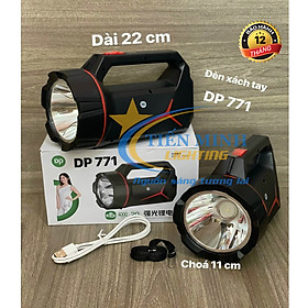 Mua Đèn Pin xách tay DP-771  chóa 11cm  chế độ sáng mạnh/yếu  ánh sáng pin/khẩn cấp  chất liệu nhựa ABS không độc hại