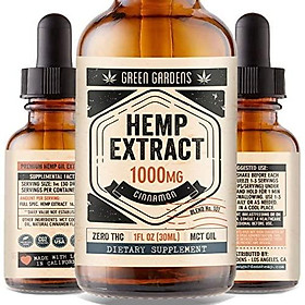 Hemp Oil Extract 1000mg for Anxiety, Pain, Stress Relief - Help with Mood, Sleep, Inflammation, Skin, Hair - 100% Pure Organic Hemp Extract Drops - USA Grown & Made
