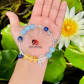 Vòng tay lõi bac aquamarine