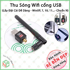 USB Thu Sóng Wifi KhoNCC Hàng Chính Hãng - Có Angten Bắt Sóng Cho Máy Tính Bàn, Laptop Hư Wifi - KPD-2652-USBThuWifi