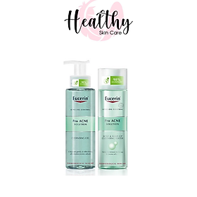 COMBO TẨY TRANG SẠCH SÂU VÀ GIẢM MỤN EUCERIN PRO ACNE MICELLAR WATER 200ML + EUCERIN PRO ACNE CLEANSING GEL 200ML