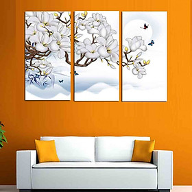 Tranh Canvas treo tường nghệ thuật | Tranh bộ nghệ thuật 3 bức | HLB_108