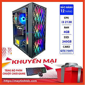 MAX PC GAMING X7 CPU Core i3-2100 Ram 4GB SSD 240GB GTX 750TI Chơi PUBG,LOL,CF,Fifa4,Đế chế Tặng Bộ Phím Chuột Game