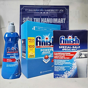 combo viên rửa bát finish Classic 85 viên+nước làm bóng finish 400ml+muối rửa bát finish 1,2kg dùng cho máy rửa chén bát