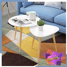 Mua COMBO Bàn trà sofa bao gồm bàn tròn + Ovanl chân gỗ tự nhiên cao cấp