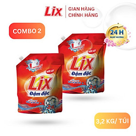 Combo 2 Túi nước giặt Lix đậm đặc Hương Hoa 3.2Kg - Tẩy Sạch Cực Mạnh Vết Bẩn - 2C-NG003