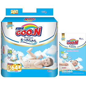 Tã Dán Goo.n Premium Gói Cực Đại S64 (64 Miếng) - Tặng thêm 8 miếng cùng size