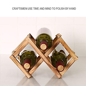Wooden Red Wine Rack Bottle Holder Display Shelf Foldable