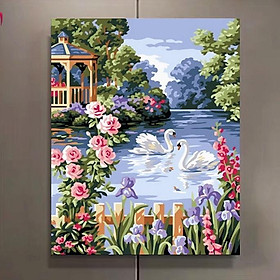 Mua Tranh tô màu theo số Gam đôi thiên nga trắng DV4345