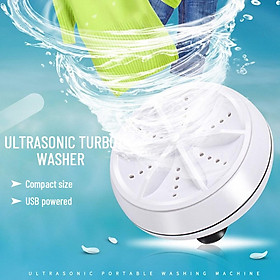 Mini Washing Machine Portable Ultrasonic Turbo USB Powered Washer for Home Travel