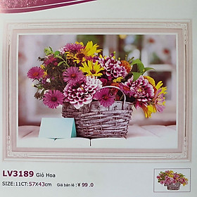 Mua Tranh thêu chữ thập giỏ hoa khoe sắc LV3189 57 x 43 cm  - chưa thêu