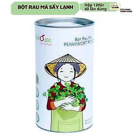 Bột rau má hữu cơ nguyên chất sấy lạnh Dalahouse - Mẫu mới 2022 Hộp 120gr tiết kiệm - Giải độc, mát gan, thanh nhiệt cơ thể, giảm mụn, đẹp da