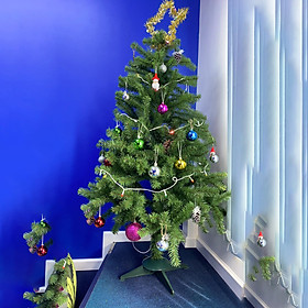 Cây thông noel xanh 3m, 2m, 1m, 90cm tặng ngôi sao đỉnh và dây kim tuyến