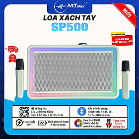 Loa Bluetooth SP 500 - Siêu Phẩm Loa Karaoke DSP Có Đèn RGB Nhiều Chế Độ, Âm Thanh Mạnh Mẽ, Uy Lực, Tặng Kèm Micro Karaoke Cao Cấp. hàng chính hãng